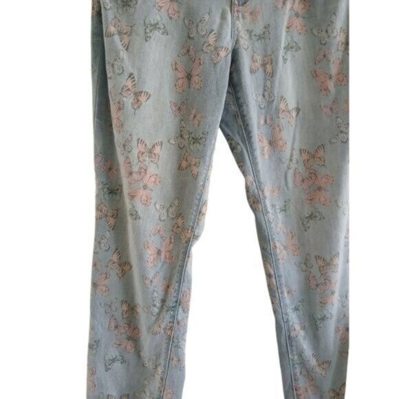 Laurie Felt Woman's 12 Boyfriend Jeans Relaxed Fit Butterfly Print Whimsical - Picture 3 of 8